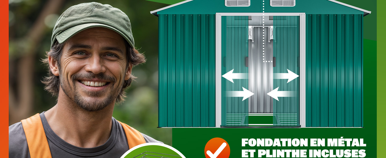 cabane de jardin rangement velo moto robuste resistant intemperies M L XL XXL XXXL songmics outil