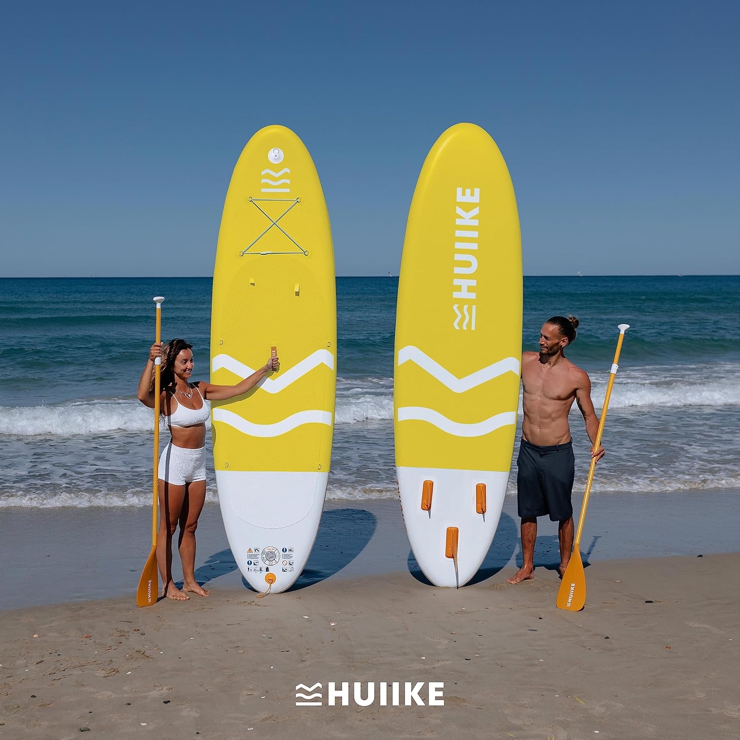 HUIIKE Paddle Gonflable Adulte avec Accessoires Inclus, Pagaie, Ailerons, Pompe. Planche de Stand Up Paddle Grande Stabilité et Résistance. 305 x 84 x 15 cm, Jusqu'à 130 kg