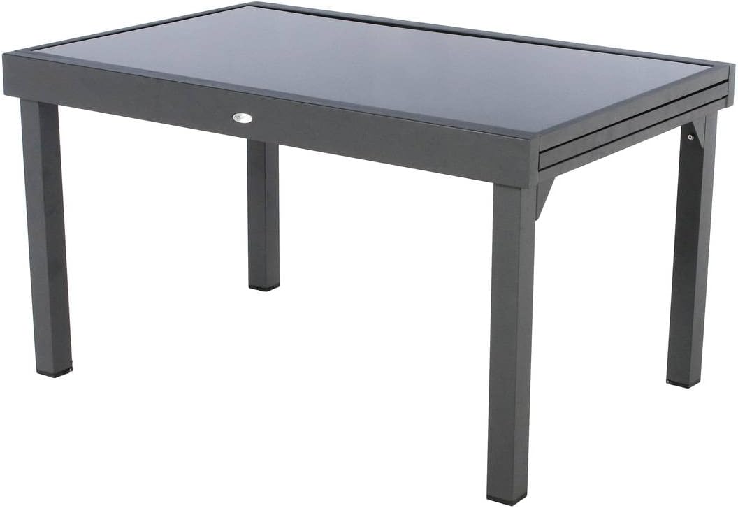 Hespéride - Piazza extensible - 185/245x100 cm - aluminium verre trempé 10 places