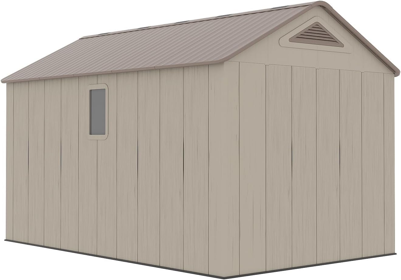 Vente-unique - Abri de Jardin Beige/Marron 9,5m² résine, plancher, ép. 22mm ANTEVA