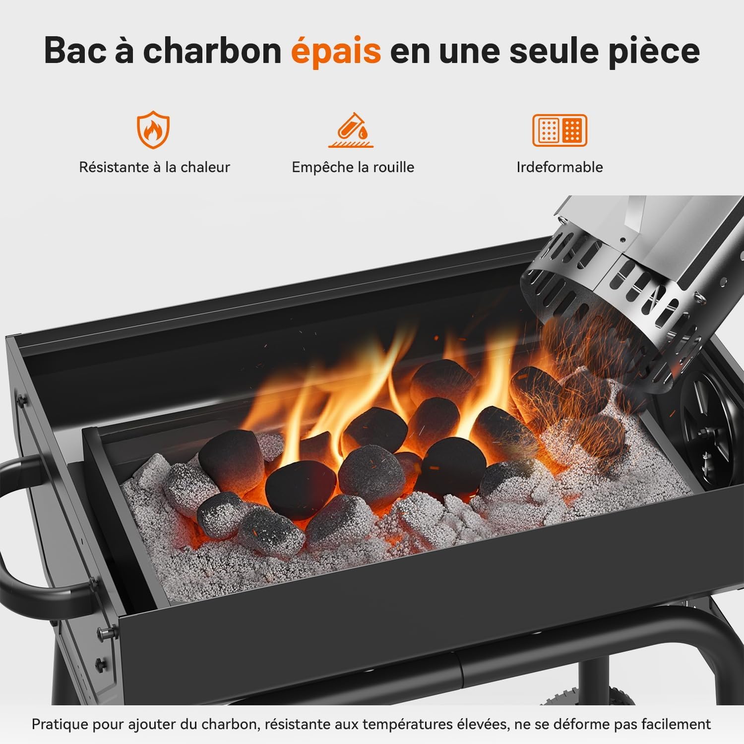 KEYO Grill 23 pouces barbecue pentagonal, chromé, 469 Sq In-23 Pouces