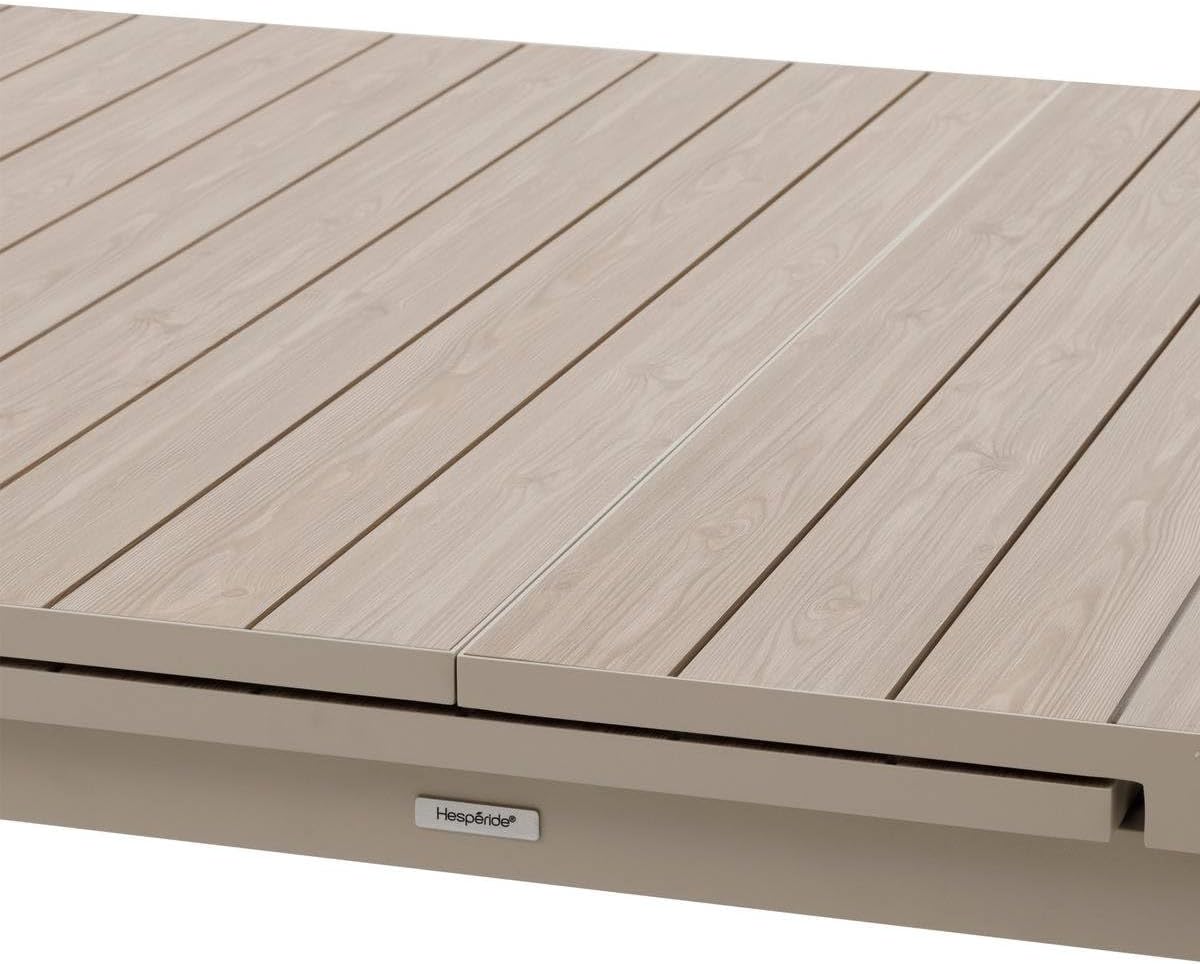 Hespéride - Evasion Argile - table extensible 14 places - aluminium bois antirouille, rallonge