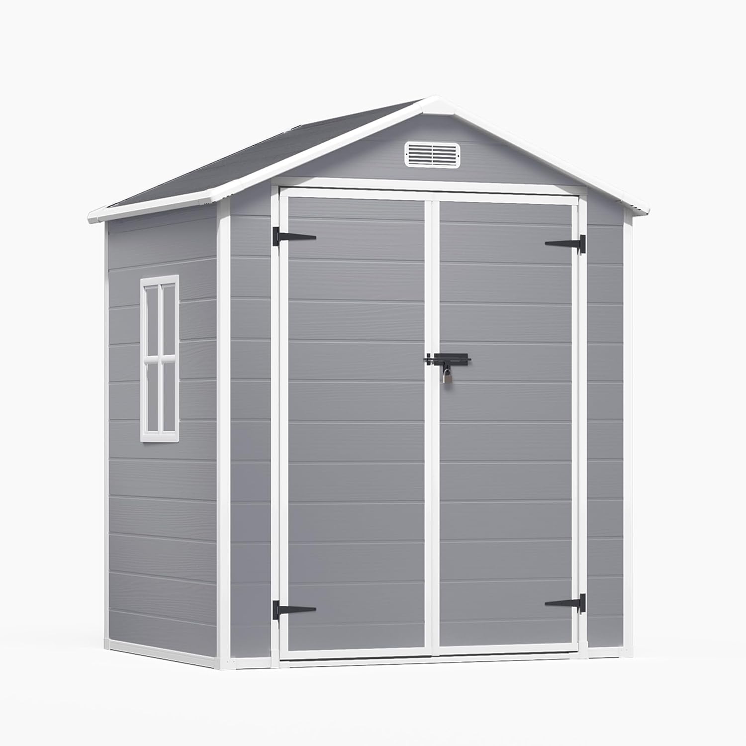 Xbro - Abri de Jardin en Résine - 173x125x210 cm - Ventilation, base renforcée, fenêtres, verrou - Gris