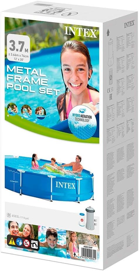 Intex - Metal Frame ronde - 3,66 x 0,76 m - kit piscinette tubulaire