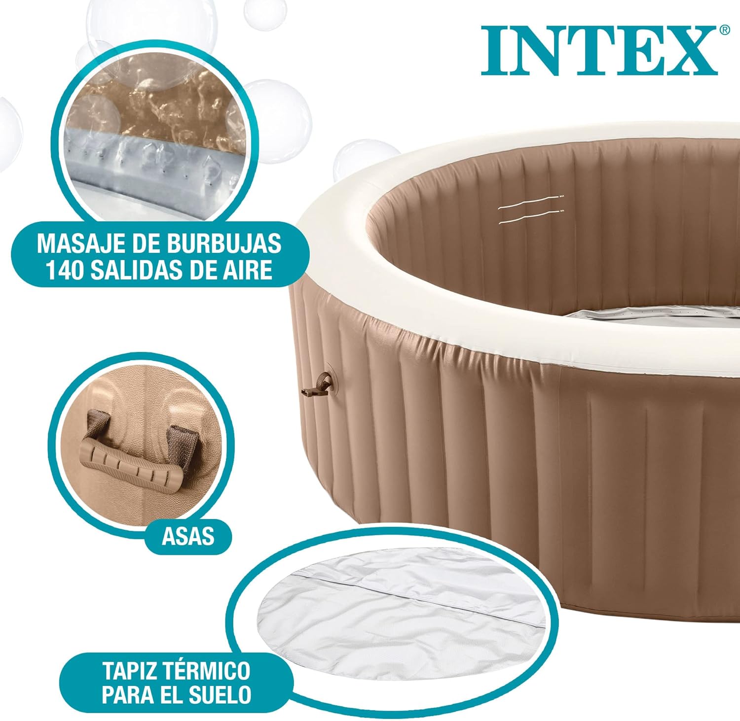 Intex - Pure Spa Sahara série - 6 places - beige - 28428EX