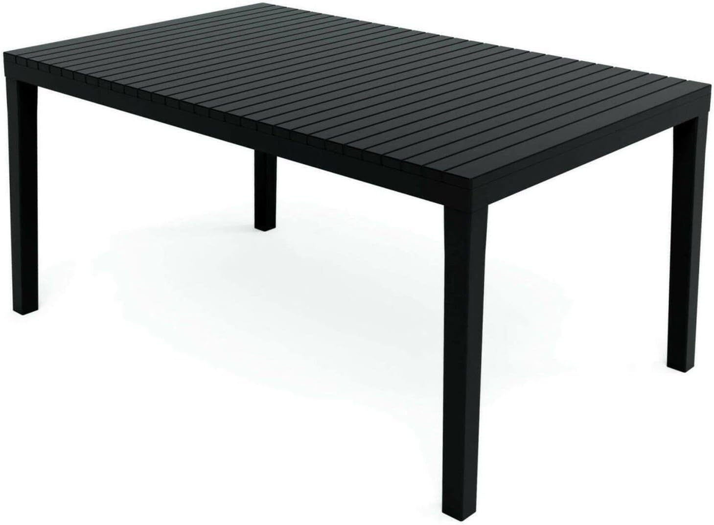 Dmora - Susa série - 150x90x72 cm - table extensible de jardin anthracite