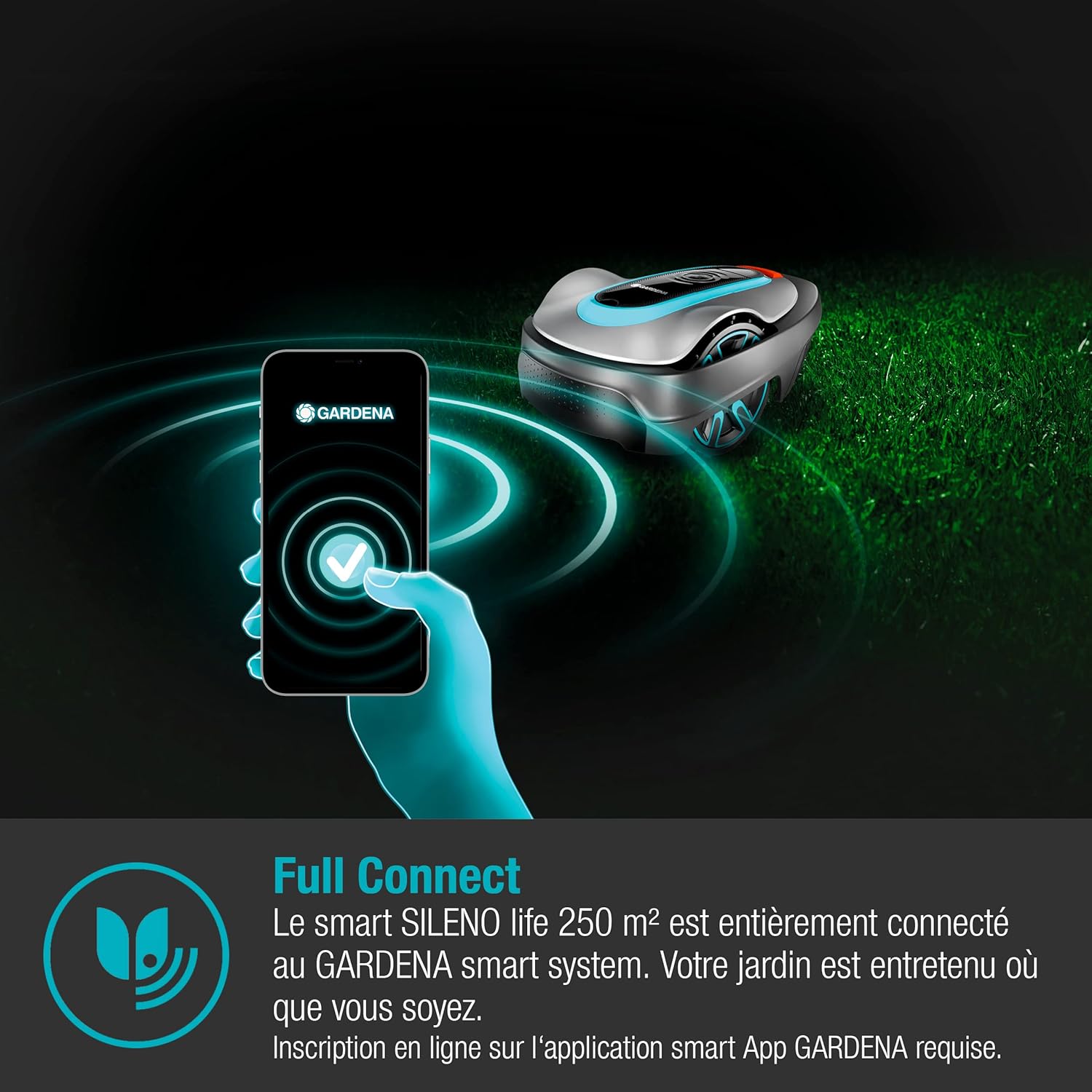 Gardena - robot tondeuse SILENO City - 250 m² - IA, applipilote, 35% pente, passerelle - 19601-66