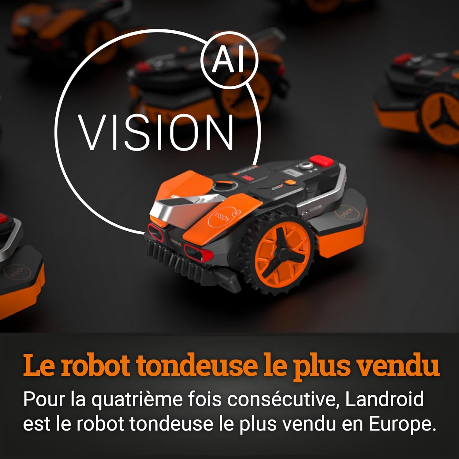 WORX - Landroid Vision série - 600 m² - caméra 4K, IA, multizone WR206E.1