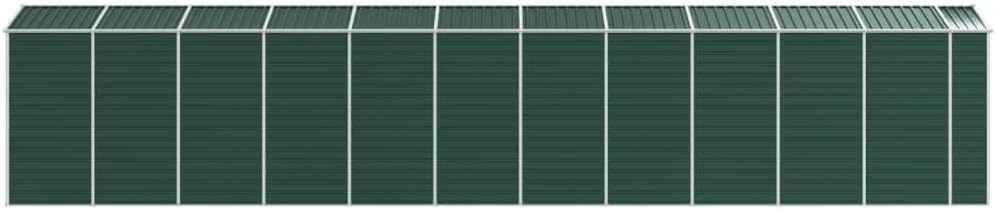 vidaXL - abri de jardin acier, vert, 191x980x198 cm, toit incliné