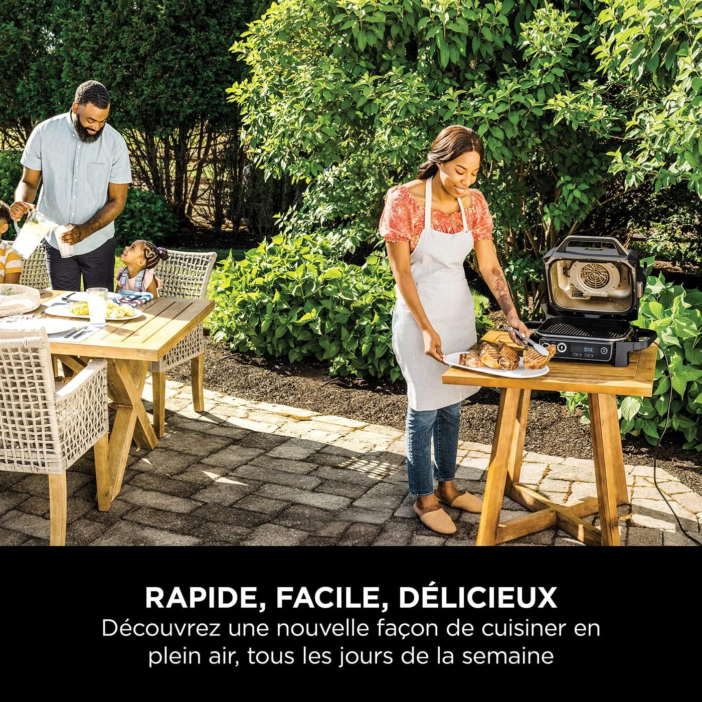Ninja - barbecue électrique 7en1, air fryer, portatif, OG701EU