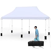 COSTWAY Tonnelle de Jardin Pop-up Pliable 300x600CM, Tente de Fête Imperméable Protection Solaire...