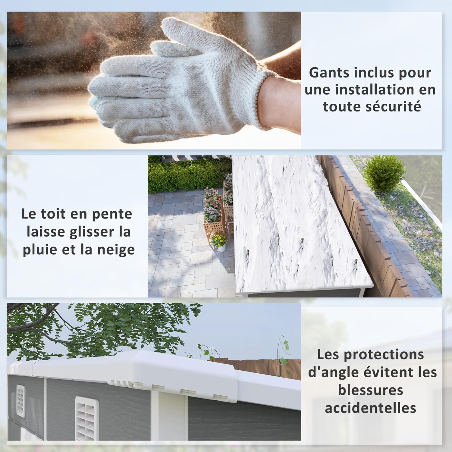 Outsunny - Abri de jardin 2,4x1,3m - aluminium/PP, fondation, fenêtres, 2,54m²