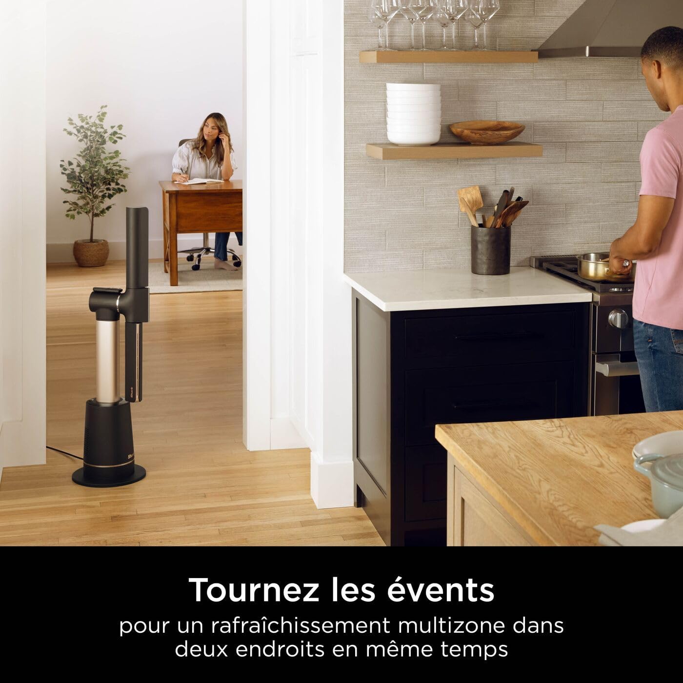 Shark - TurboBlade série - ventilateur colonne sans pale, 180°, 10 vitesses, gris - TF200SEU