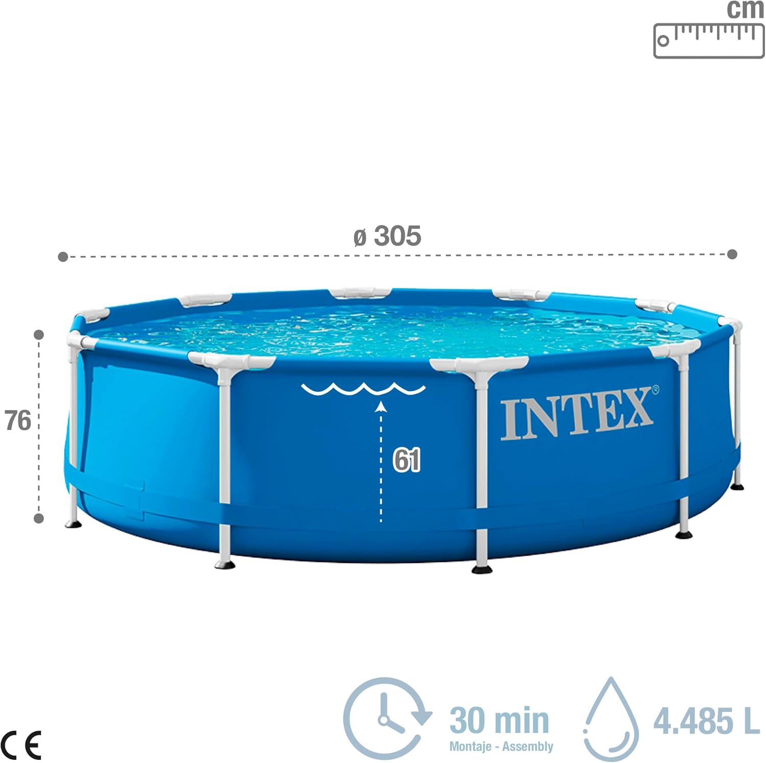 Intex - Piscine Cadre Métal - Ø305x76 cm - hors-sol, structure acier