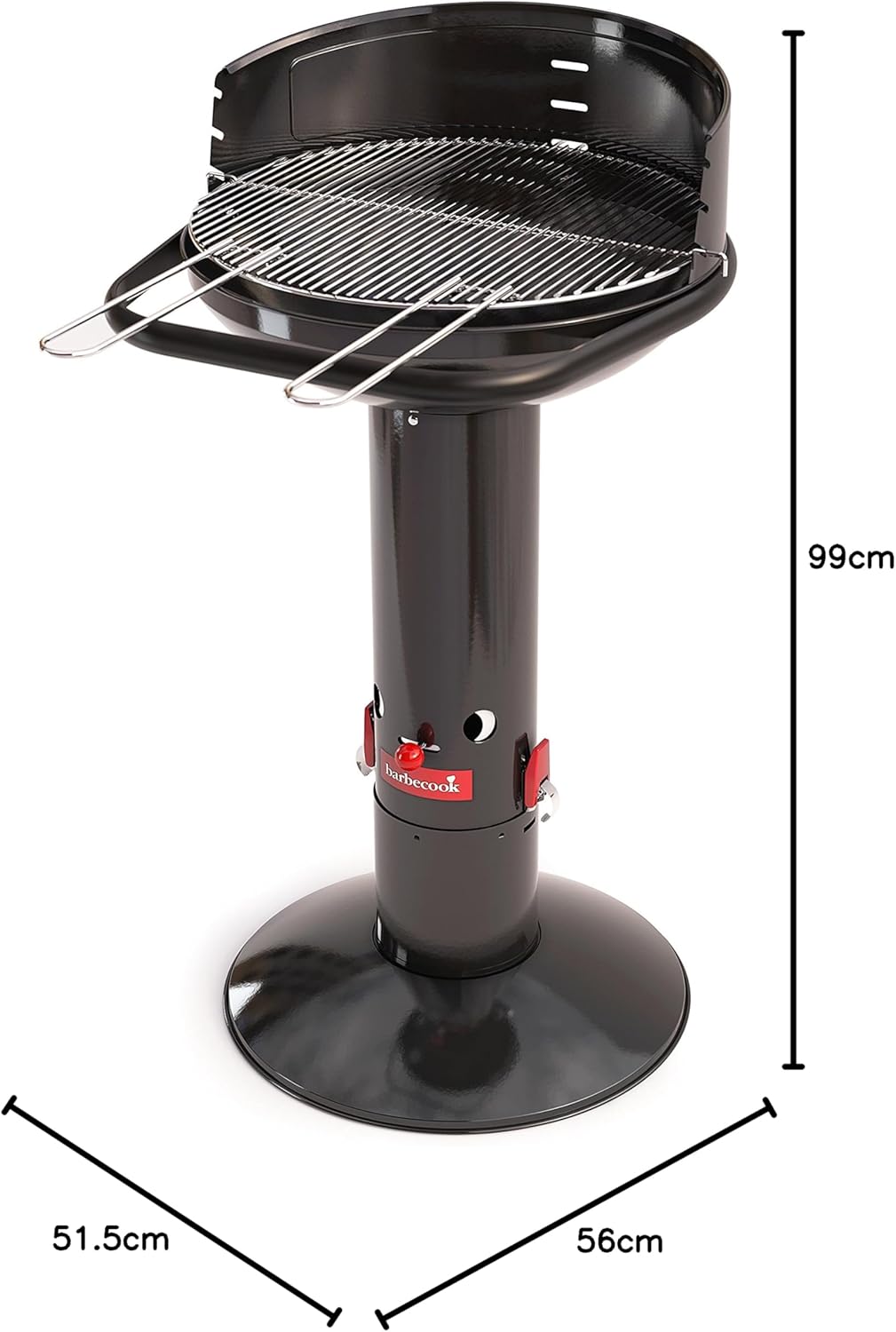 Barbecook - Loewy 50 - Ø47,5xH99cm - barbecue charbon émaillé noir