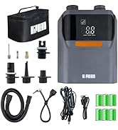 Niphean Gonfleur Electrique avec Batterie Intégrée, Gonfleur Pneus Voiture 50 PSI pour Pneus, Sup...