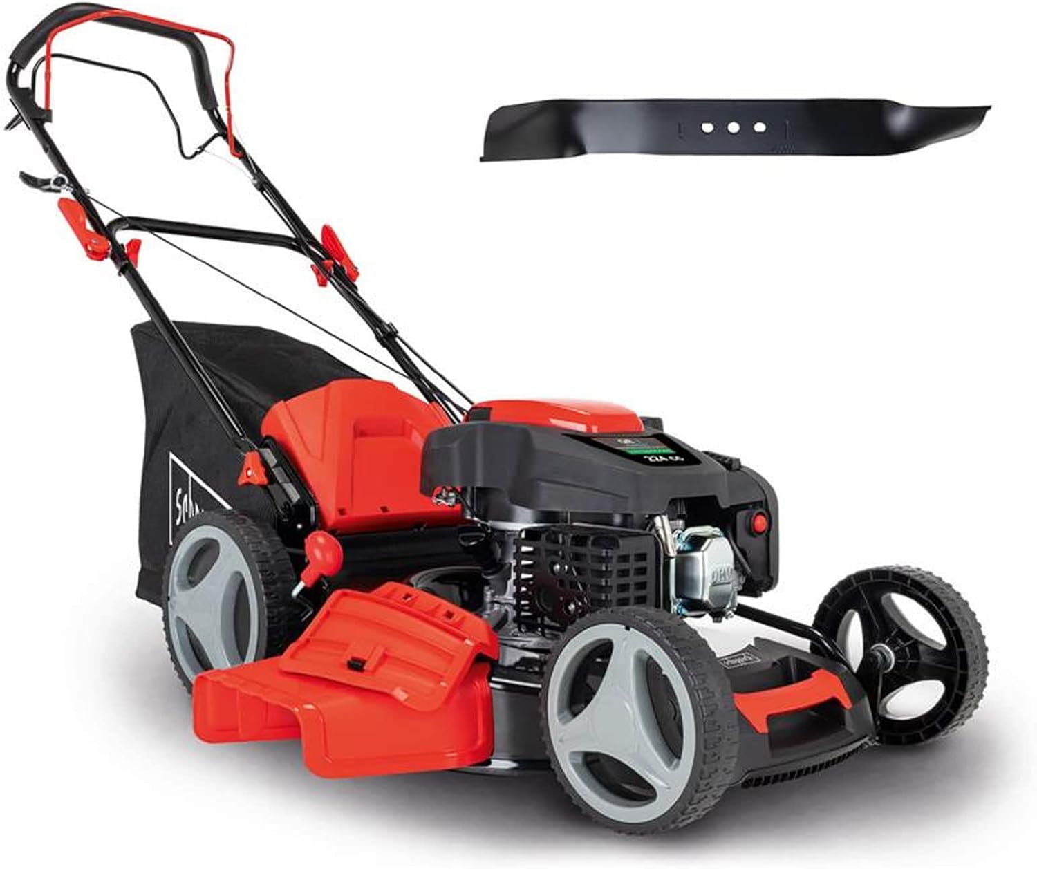 Scheppach - MS225-53 - tondeuse thermique autotractée 53 cm, 6 CV, réglage hauteur, mulching, 65L