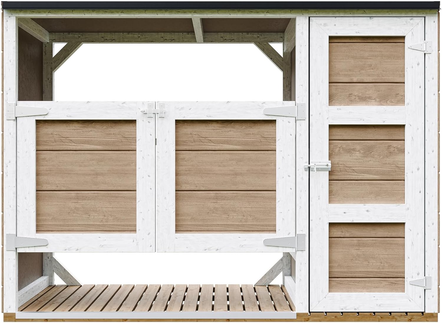 Abri de Jardin pour poubelles, Cache Poubelle extérieur 2x240L – Coffre de Rangement Exterieur, Armoire de Jardin, cabane de Jardin Exterieur – Timbela M981A-TERRA Brown