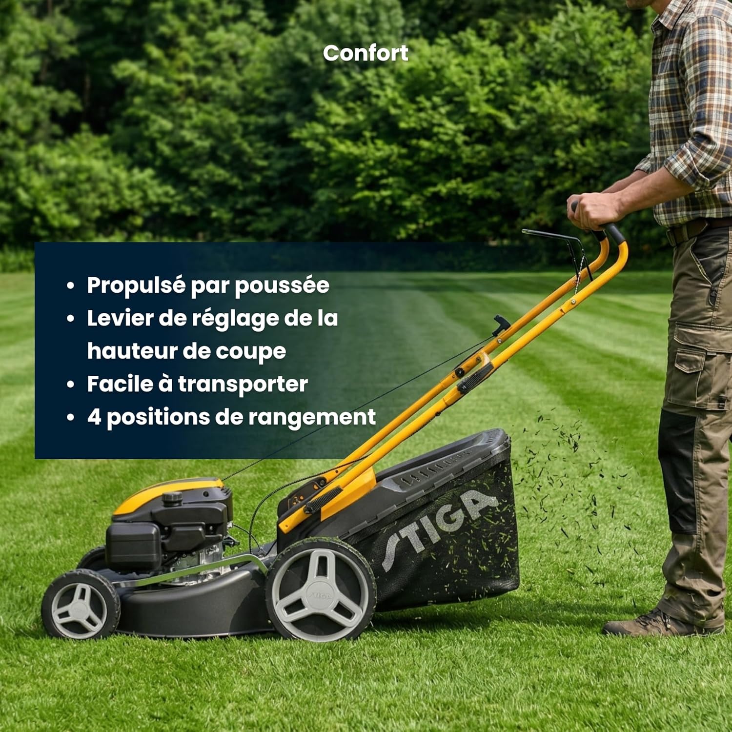 STIGA - Combi 48 - 46 cm - moteur 139 cm³, bac 60L, mulching