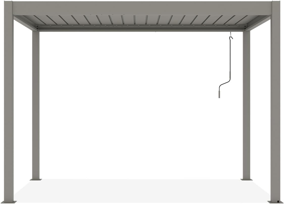 CAZEBOO - Piana - 3x2m - Pergola alu taupe, lames acier orientables