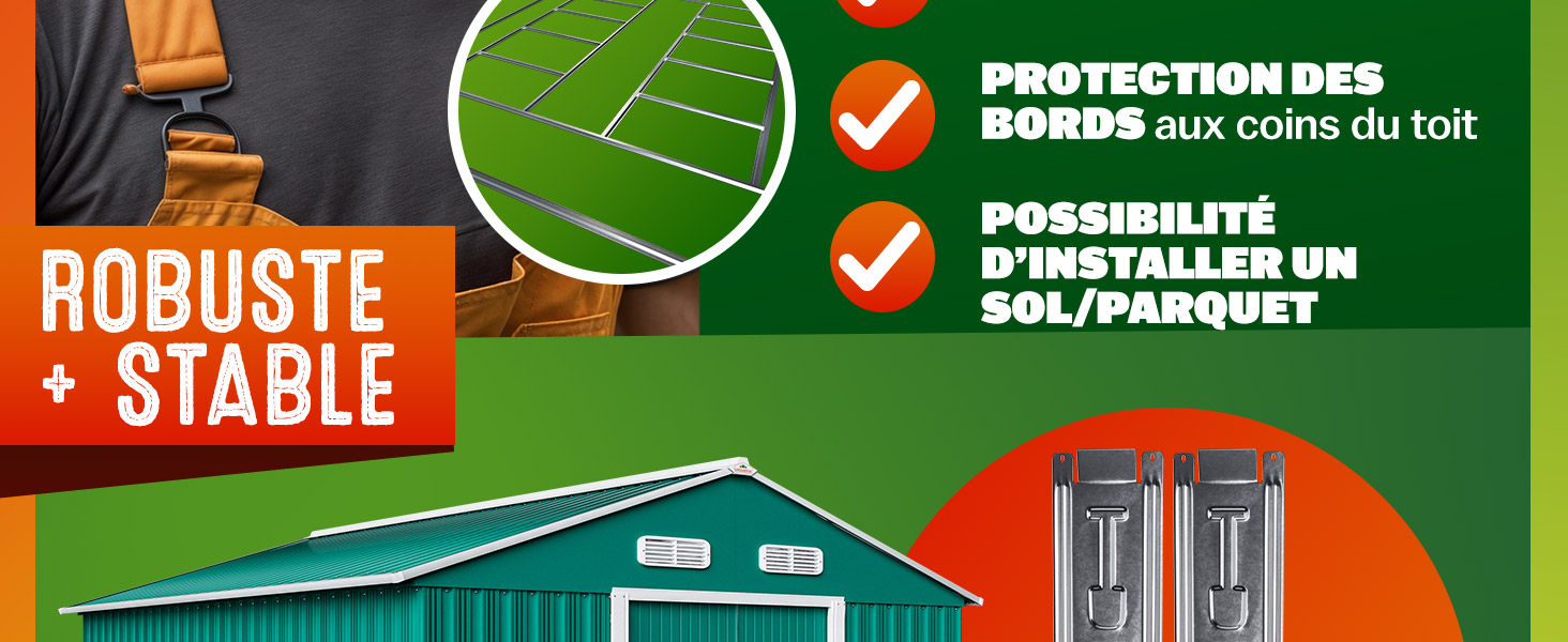 utils jardin abri exterieur résistant intempéries garage vélo tôle acier rangement jardin outils 