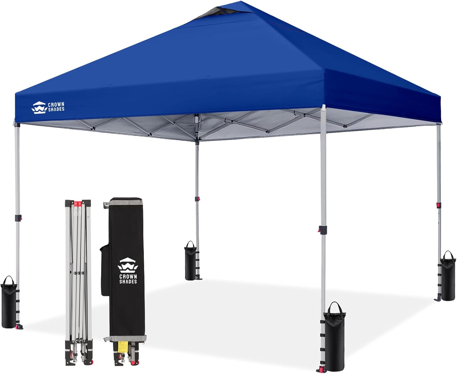 CROWN SHADES - Tonnelle pliante 3x3m - imperméable, UPF 50+, sacs de sable