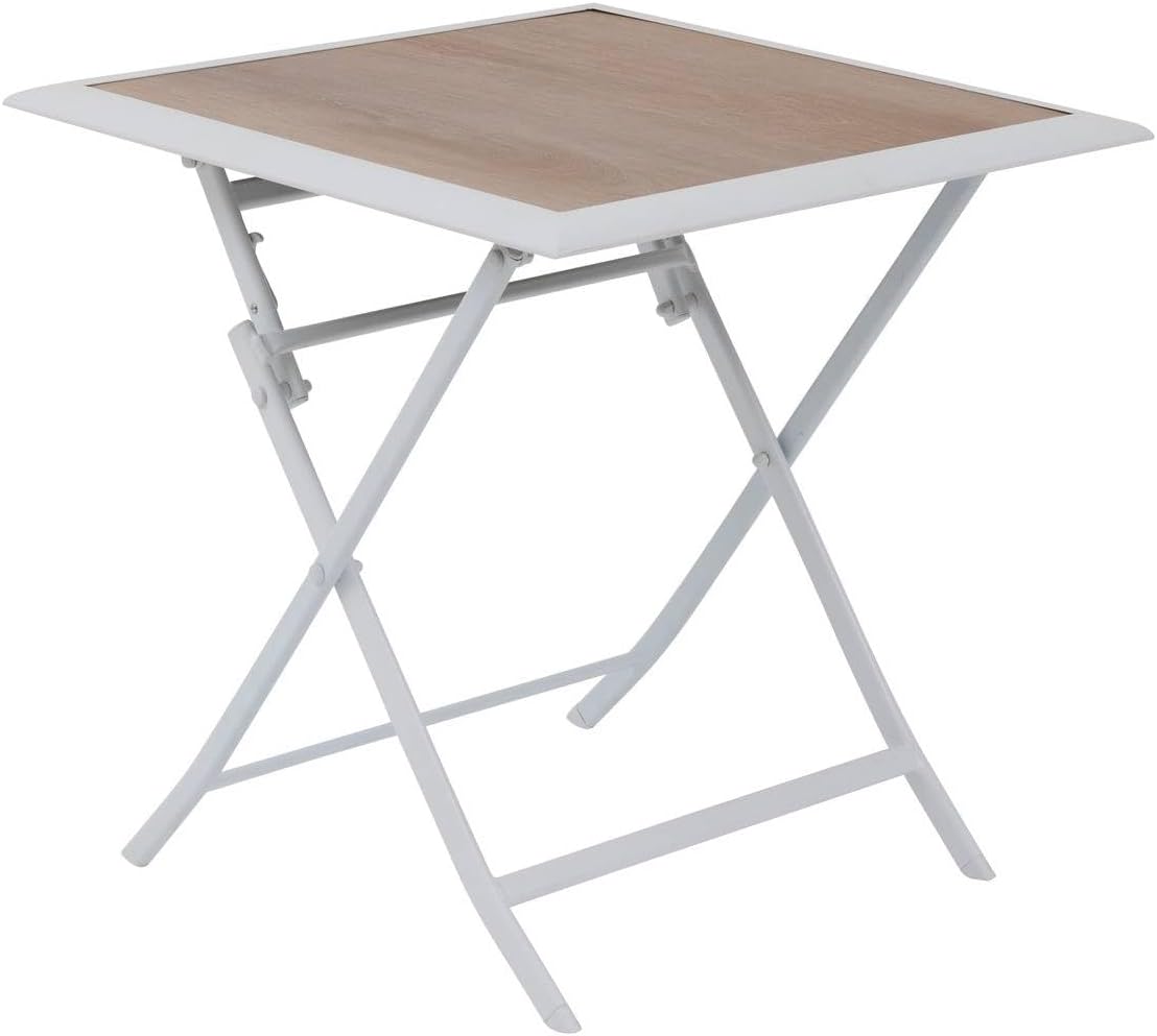 Hespéride - Azua - 70x70 cm - table pliante 2 places aluminium Blanc