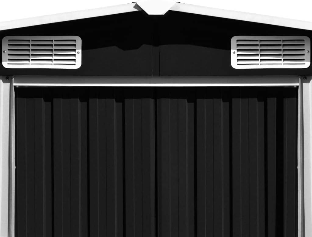 ShGaxin - abri de jardin métal anthracite - 257x298x178cm - rangement extérieur
