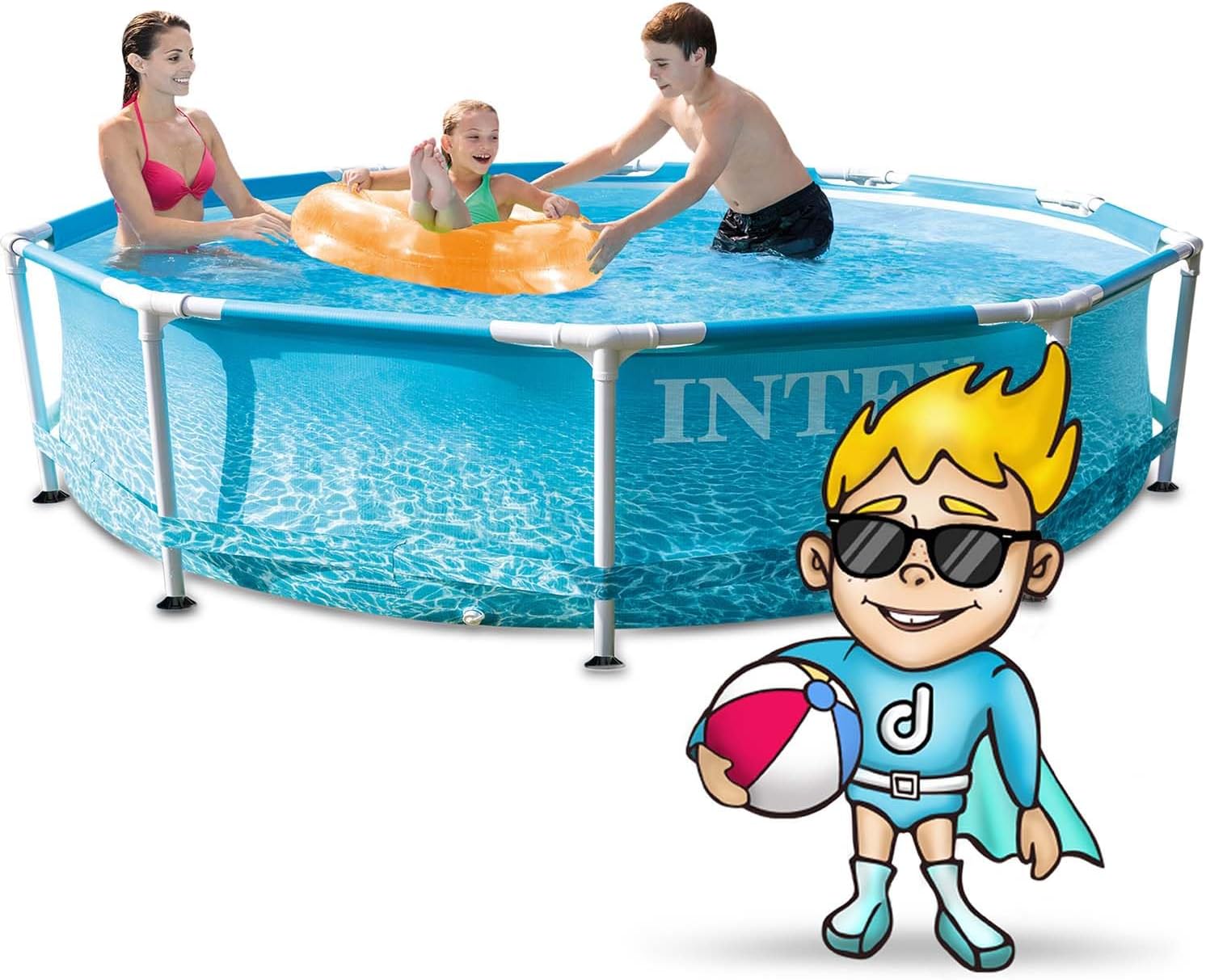 Intex - Kit Piscinette Tubulaire Ocean - ø3,05x0,76m - montage rapide