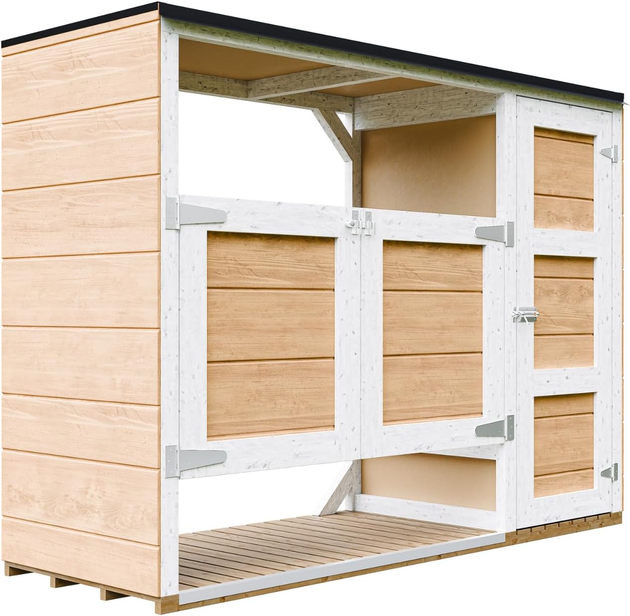 Abri de Jardin pour poubelles, Cache Poubelle extérieur 2x240L – Coffre de Rangement Exterieur, Armoire de Jardin, cabane de Jardin Exterieur – Timbela M981A-HARVEST Honey