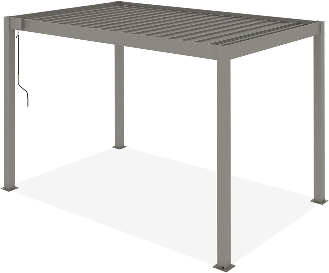 CAZEBOO - Piana - 3x2m - Pergola alu taupe, lames acier orientables