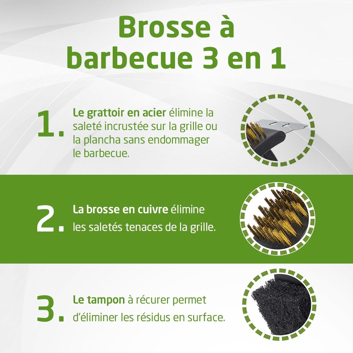 Amig - Fireplus 3 in 1 - 16,5x11,5x7cm - Brosse barbecue multifonction