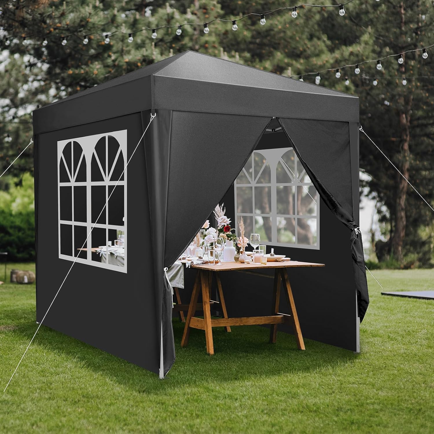 LEADZM - tonnelle série pop-up - 2x2 m - pliable, UV 50+, acier, 4 côtés