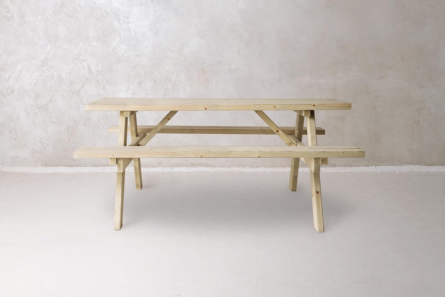 Table de Pique-Nique - Collection UNGURS - Résistante aux intempéries - Sièges pliants, idéale jardin_extérieur - Amata-