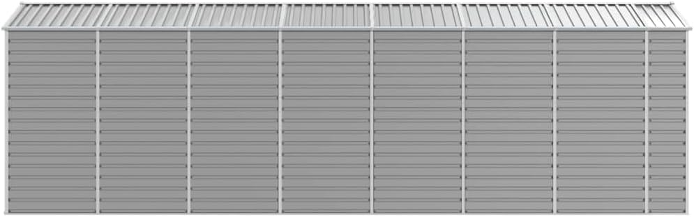vidaXL Abri de Jardin Gris Clair 191 x 640 x 198 cm en Acier galvanisé