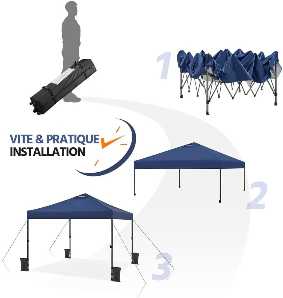 Yaheetech - tonnelle pliante série - 3x3m - imperméable, accessoires