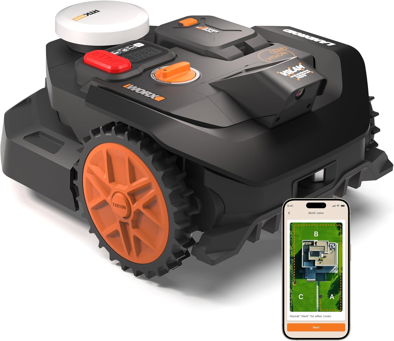 WORX - Vision Cloud série - 400 m² - navigation IA, appli, WR304E