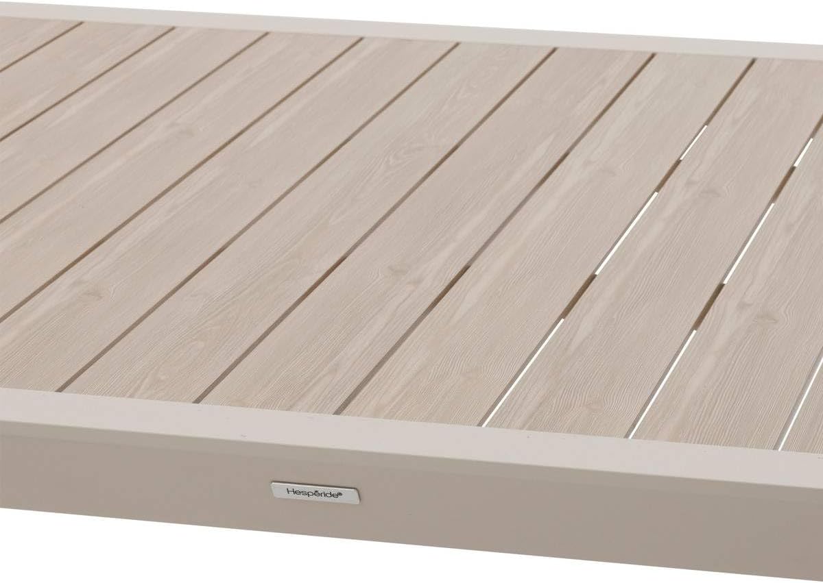 Hespéride - Évasion - table jardin alu 12 places effet bois lin argile