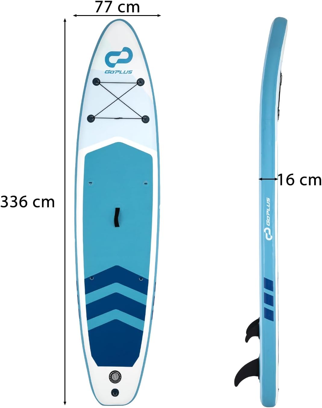GOPLUS - Stand Up Paddle série adulte - 336cm - charge 160kg, épais, siège kayak, kit complet