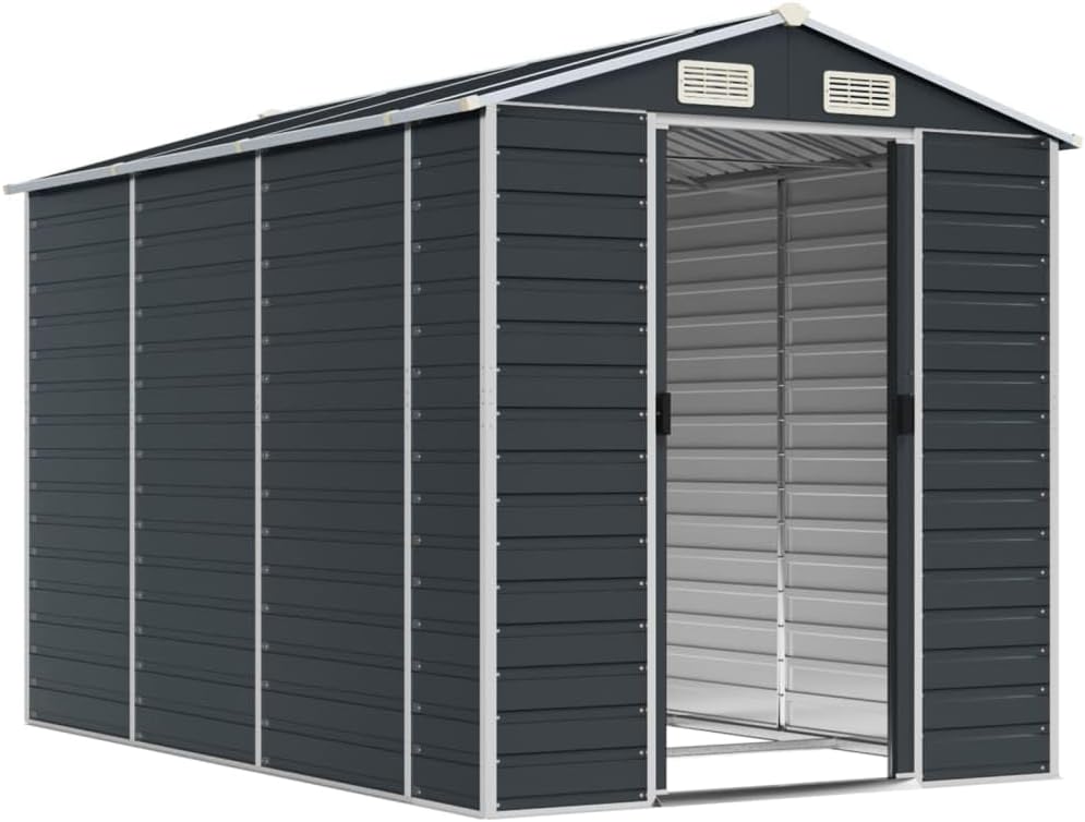 vidaXL Abri de Jardin Anthracite 191x300x198 cm Acier galvanisé