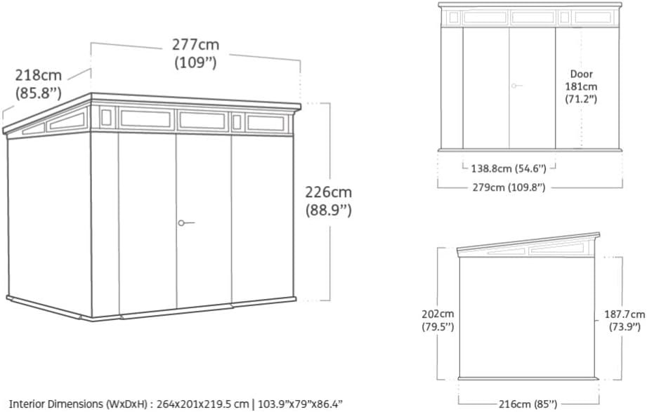 Keter - Cortina 97 - 5,8m² - abri de jardin résine durable robuste