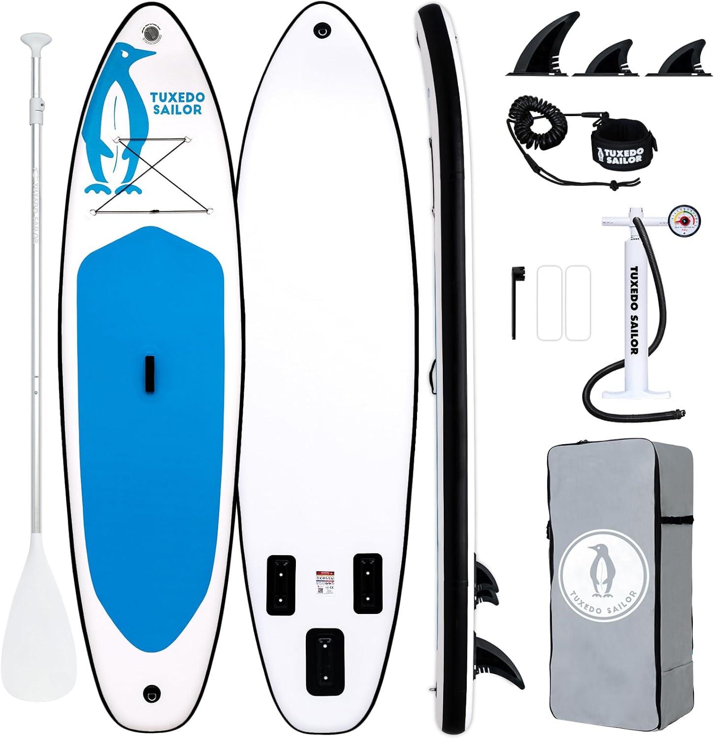 Tuxedo Sailor Paddle Gonflable Adulte, Planche de Stand Up Paddle Gonflable Sup Paddle Board Gonflable Planche à Pagaie Gonflable avec Accessoires Complets