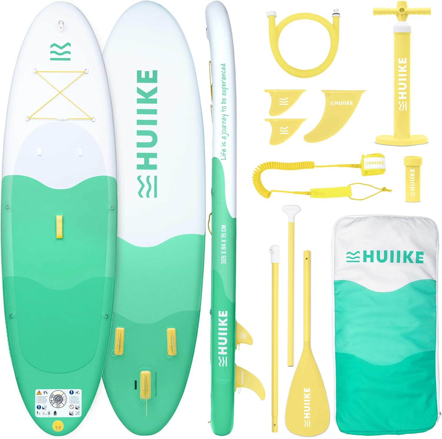 HUIIKE - Paddle gonflable adulte - 305x84x15cm - grande stabilité, accessoires inclus