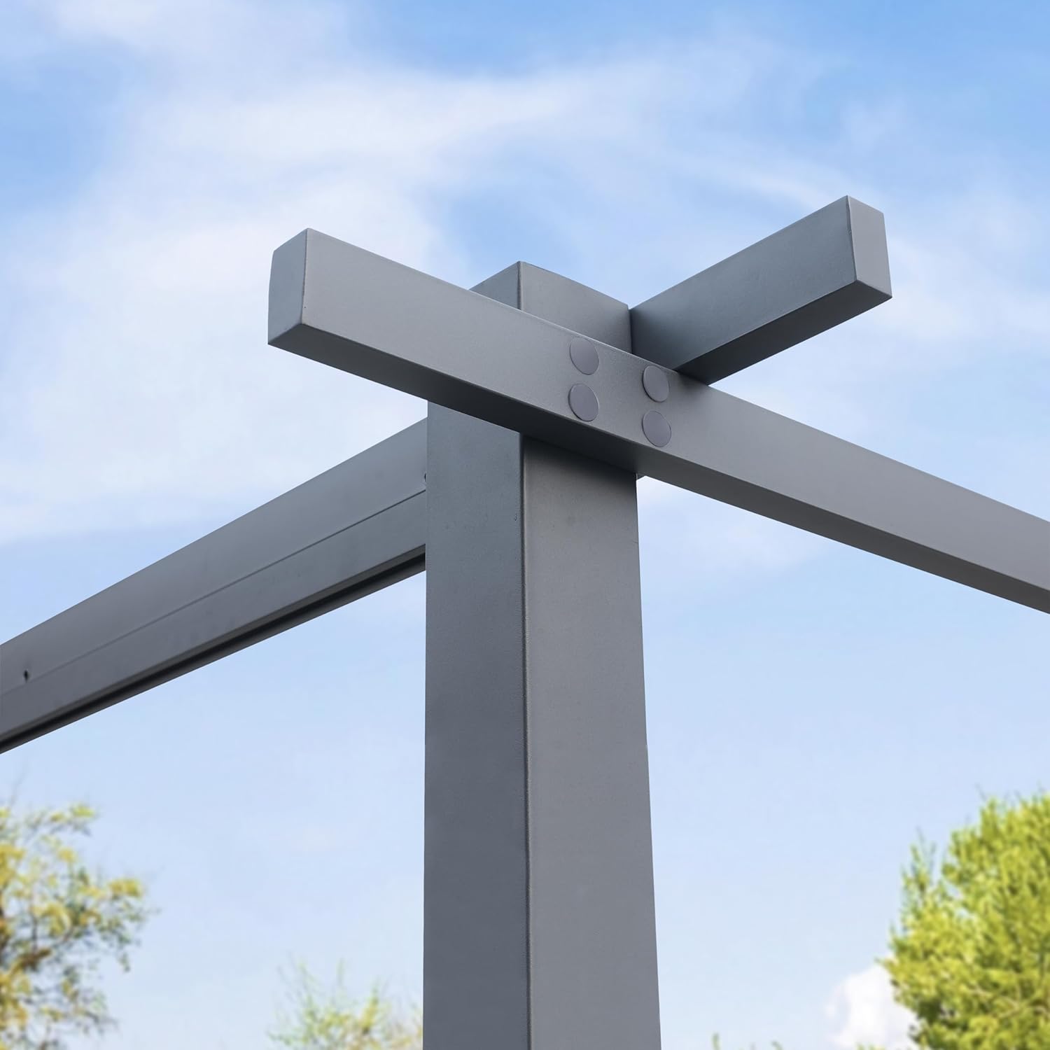 Primeyard - Pergola pavillon rétractable 3x3 m acier gris