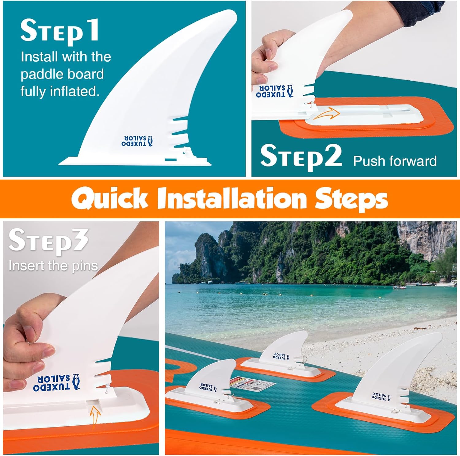 Tuxedo Sailor Paddle Gonflable Adulte, Planche de Stand Up Paddle Gonflable, Sup Paddle Board Gonflable avec Accessoires Complets, Planche de Surf Paddle
