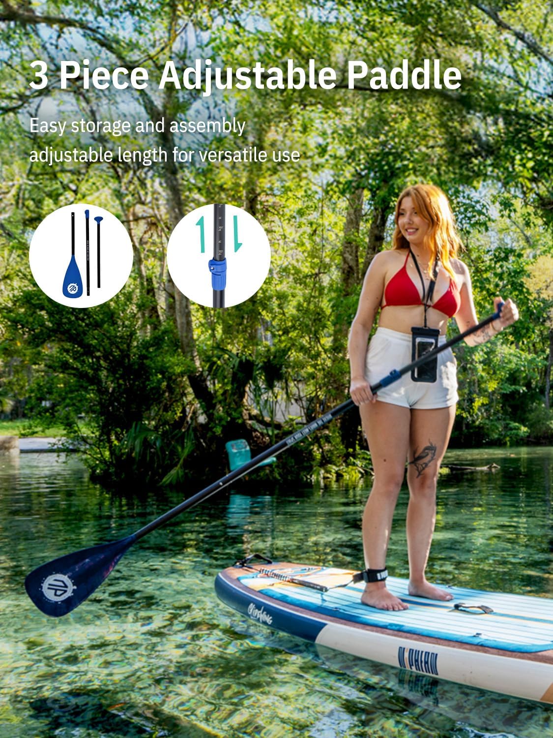 Niphean - Paddle gonflable XL - 2+1 personnes - housse étanche, aileron stable