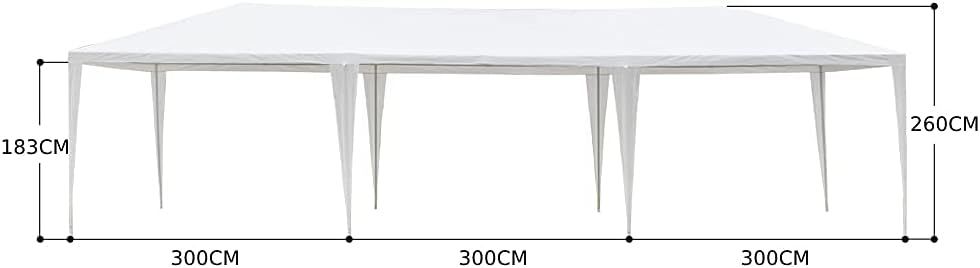 Alightup - tonnelle pliante série PE - 3x9m - imperméable, 8 parois, anti-UV, bâche épaisse