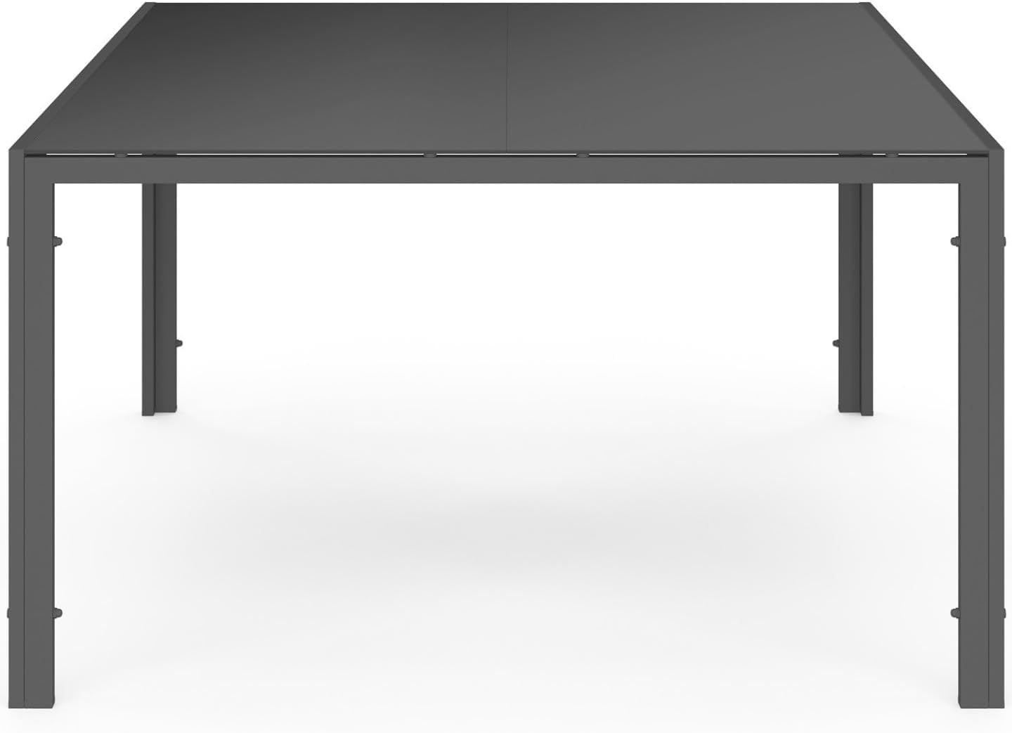 IDMarket - Madrid salon de jardin carré 130 cm, 8 chaises empilables, gris anthracite