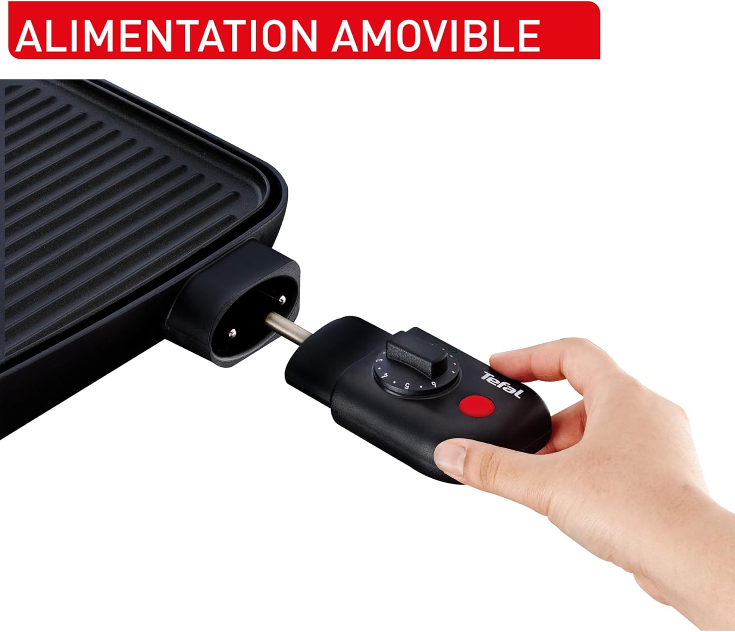 Tefal - Plancha Grill Malaga - grande capacité - 2000W, 1/3 plancha, 2/3 gril, antiadhésif, lave-vaisselle - TG391812