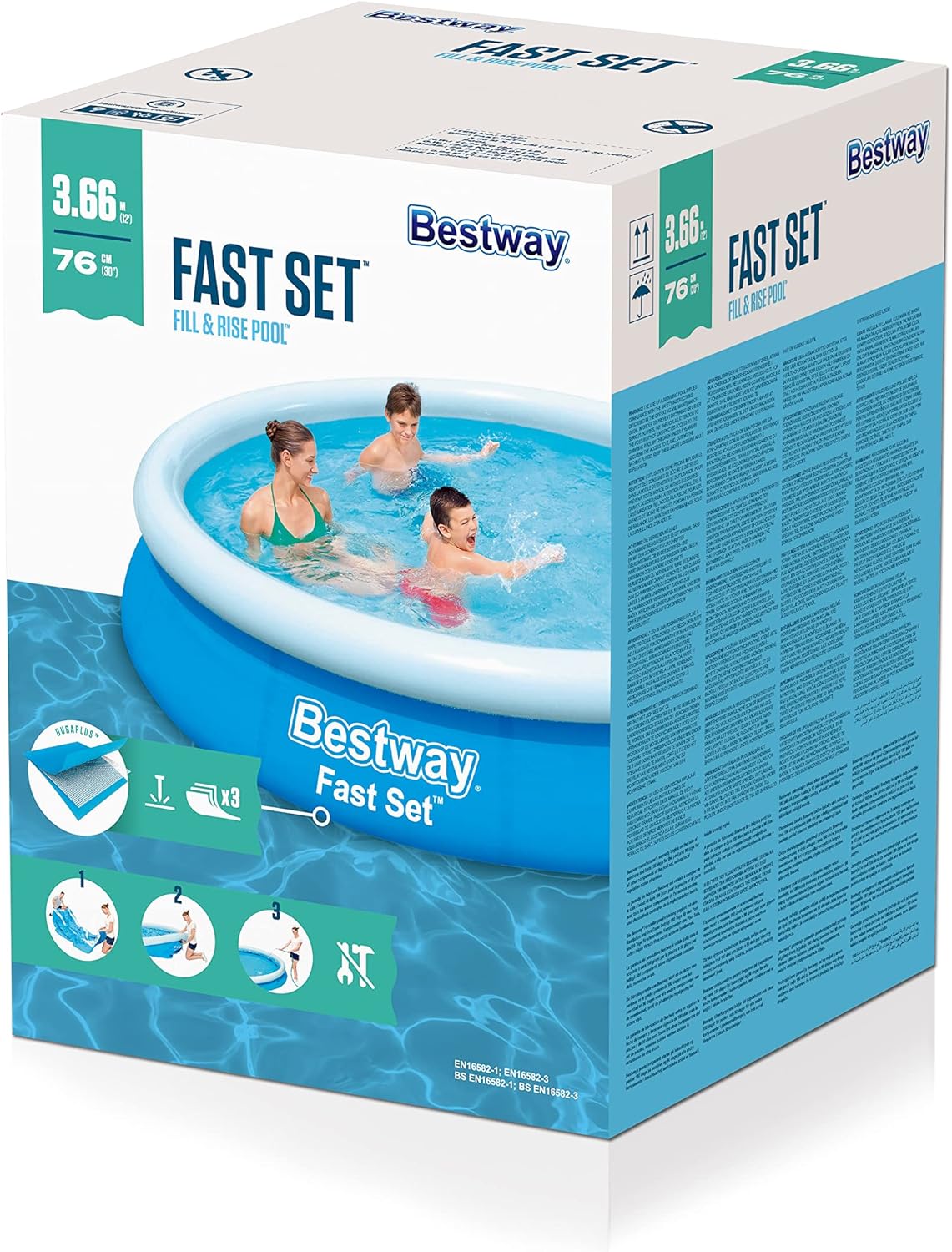 Bestway Piscine autoportante Fast Set Ronde 366 x 76 cm